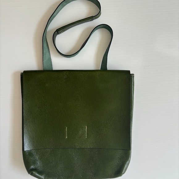 Green Leather Backpack/Satchel